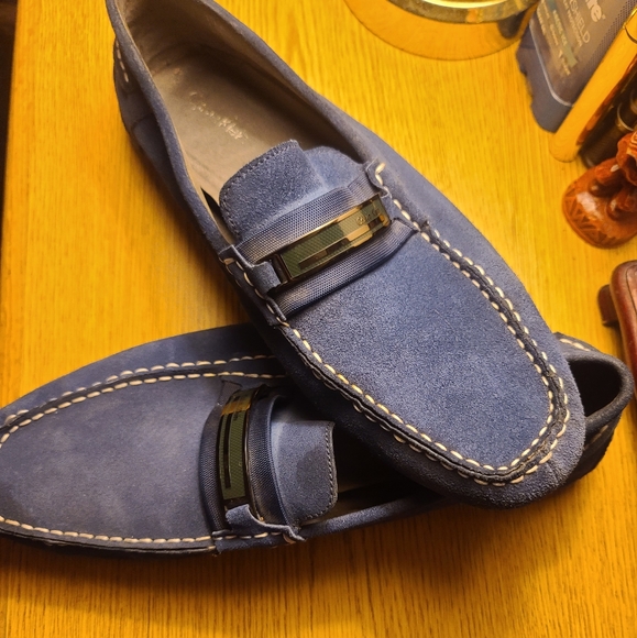 Calvin Klein Suede Driver Loafers | Blue | Size 11 - Picture 2 of 8